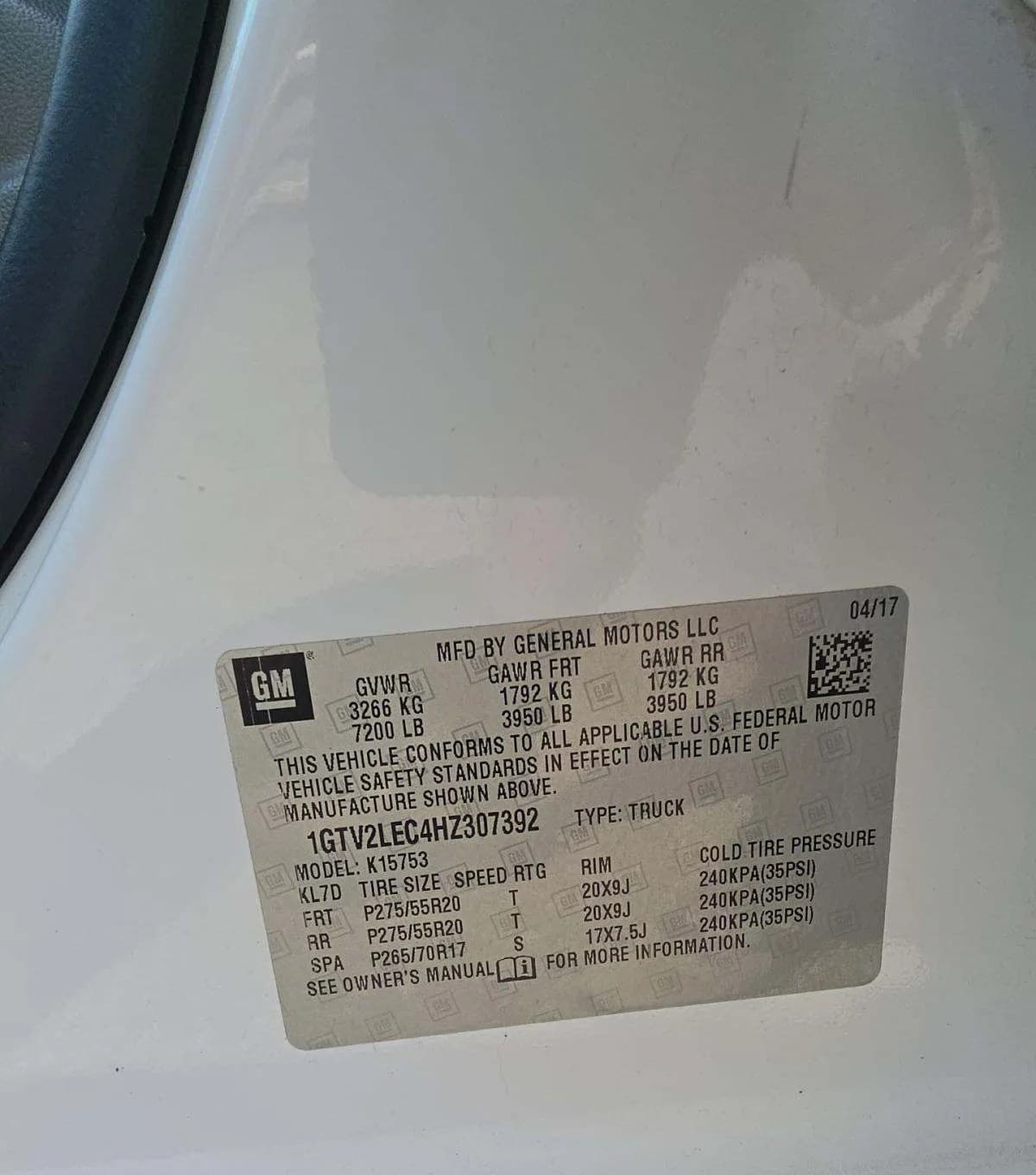 2017 GMC SIERRA 1500 EXTENDED CAB MEDIUM BED 1SA 3