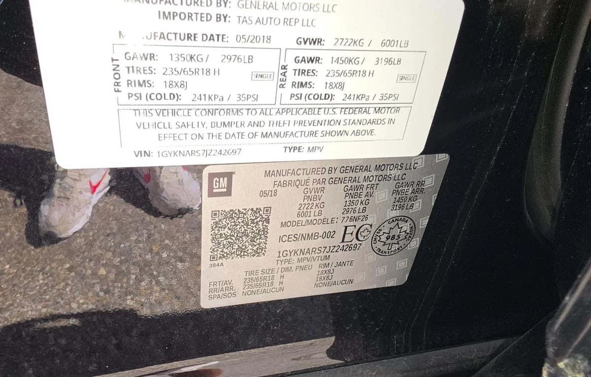 2018 CADILLAC XT5 1SA 3