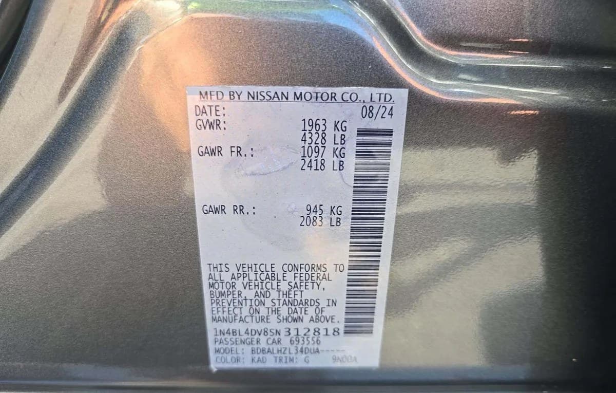 2025 NISSAN ALTIMA SV 3