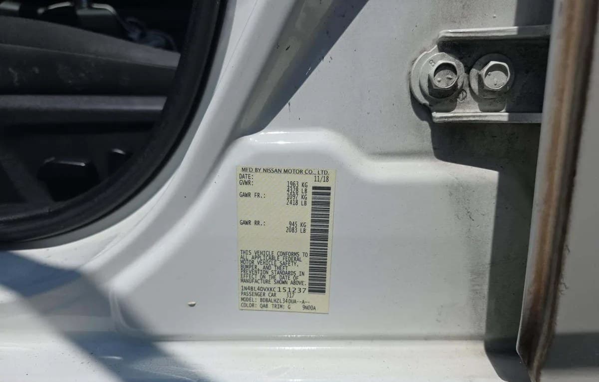 2019 NISSAN ALTIMA 2.5 SV 3