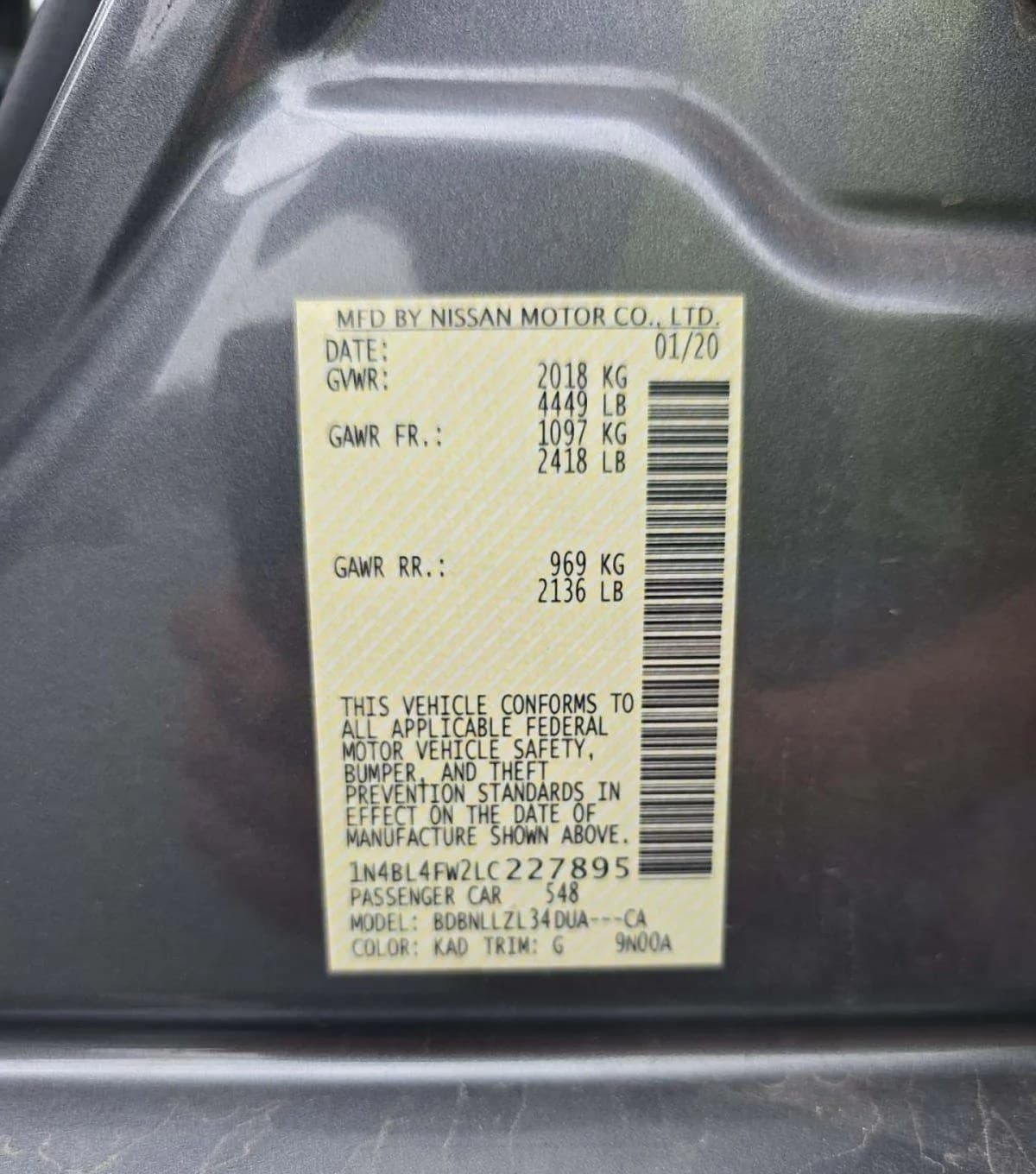 2020 NISSAN ALTIMA 2.5 Platinum 3