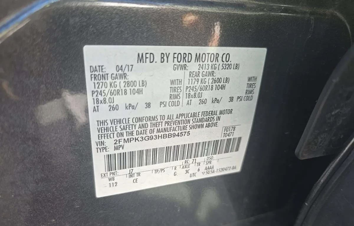 2017 FORD EDGE SE 3