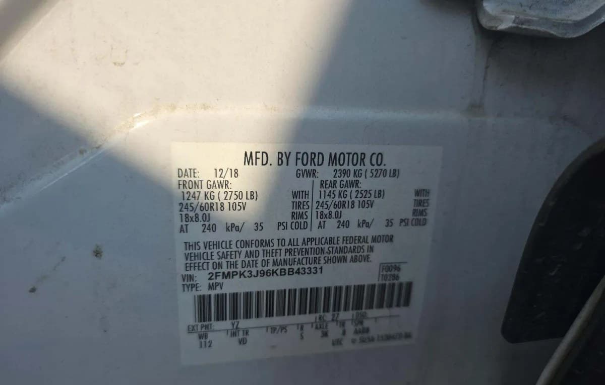 2019 FORD EDGE SEL 2