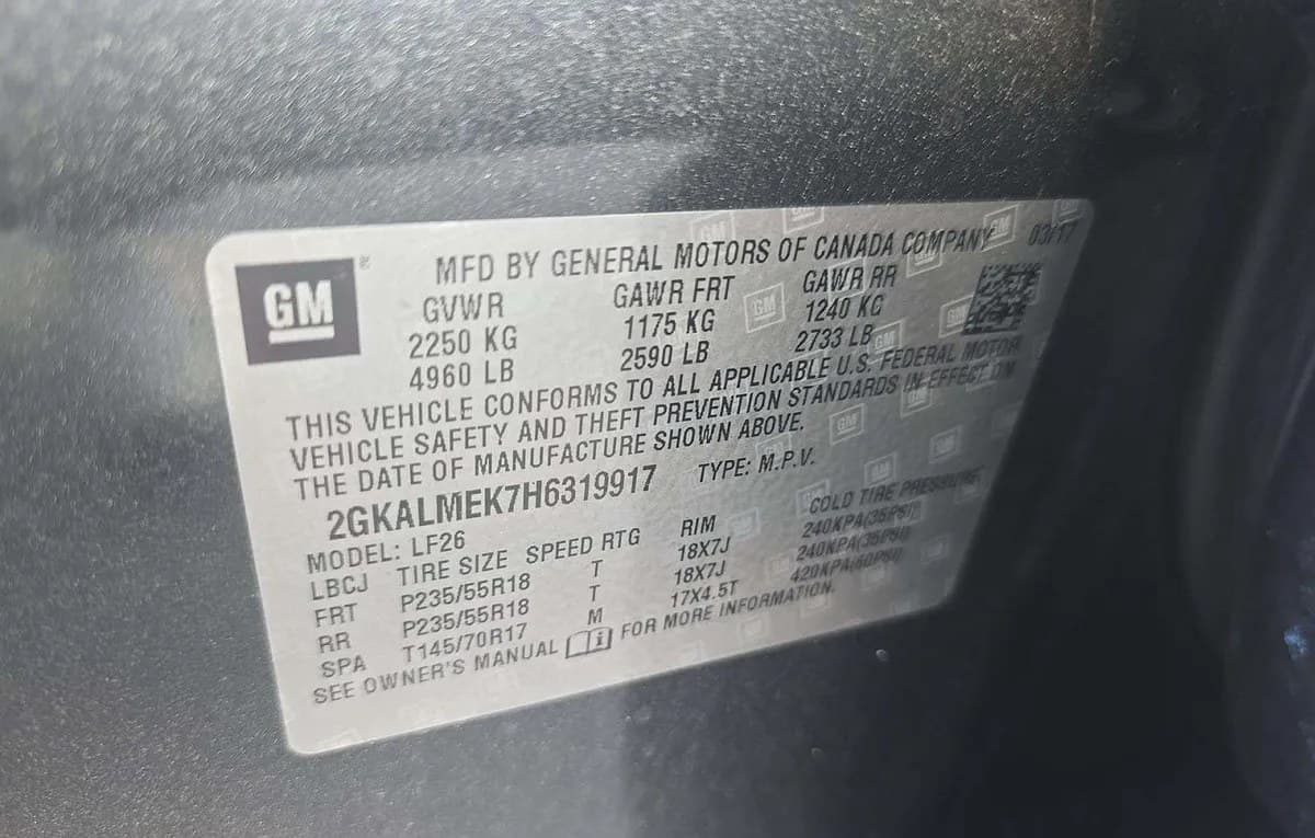 2017 GMC TERRAIN SLE-1 3SA 3