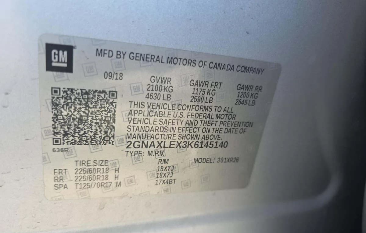 2019 CHEVROLET EQUINOX LT 3