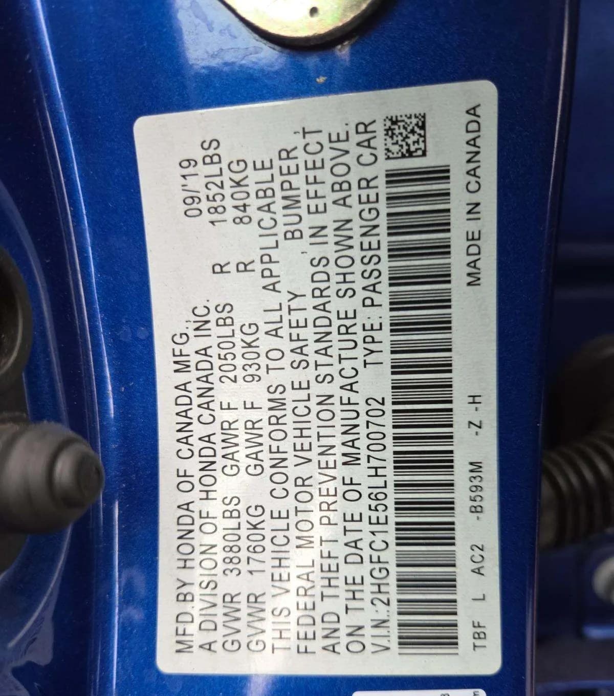2020 HONDA CIVIC SI Base 3