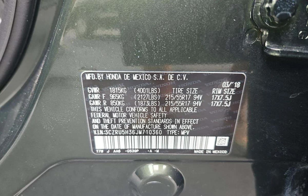 2018 HONDA HR-V LX 3