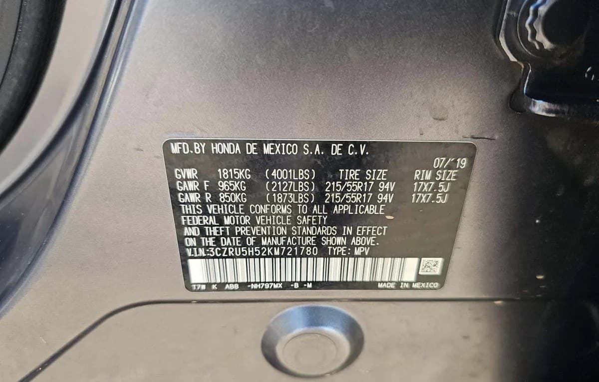 2019 HONDA HR-V EX 3