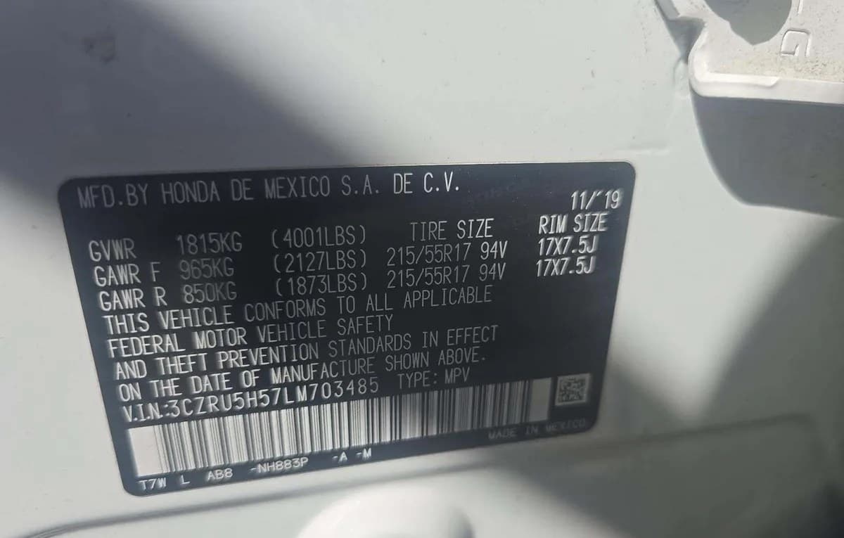 2020 HONDA HR-V EX 3