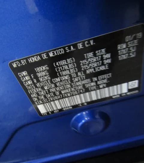 2019 HONDA HR-V EX-L 4