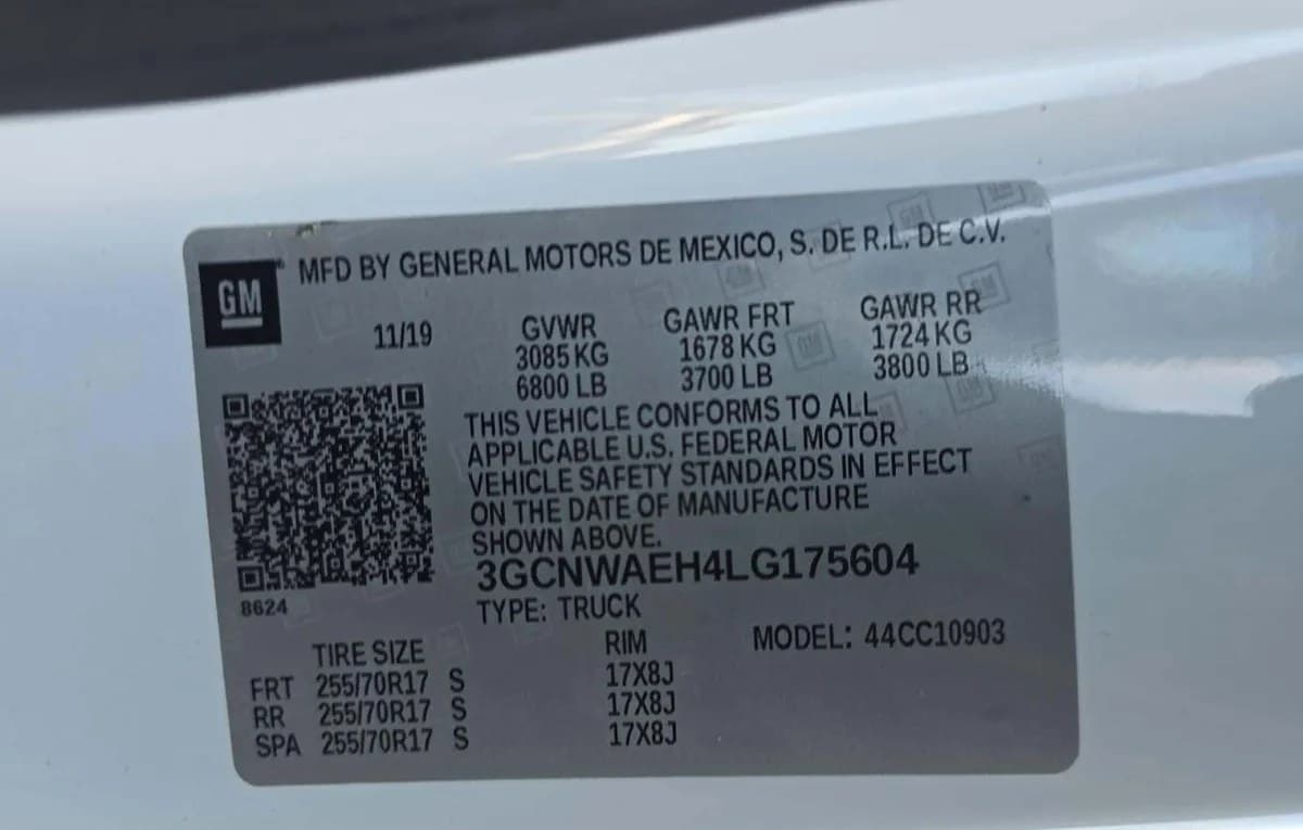 2020 CHEVROLET SILVERADO 1500 WT REGULAR CAB LONG BED 1WT 3