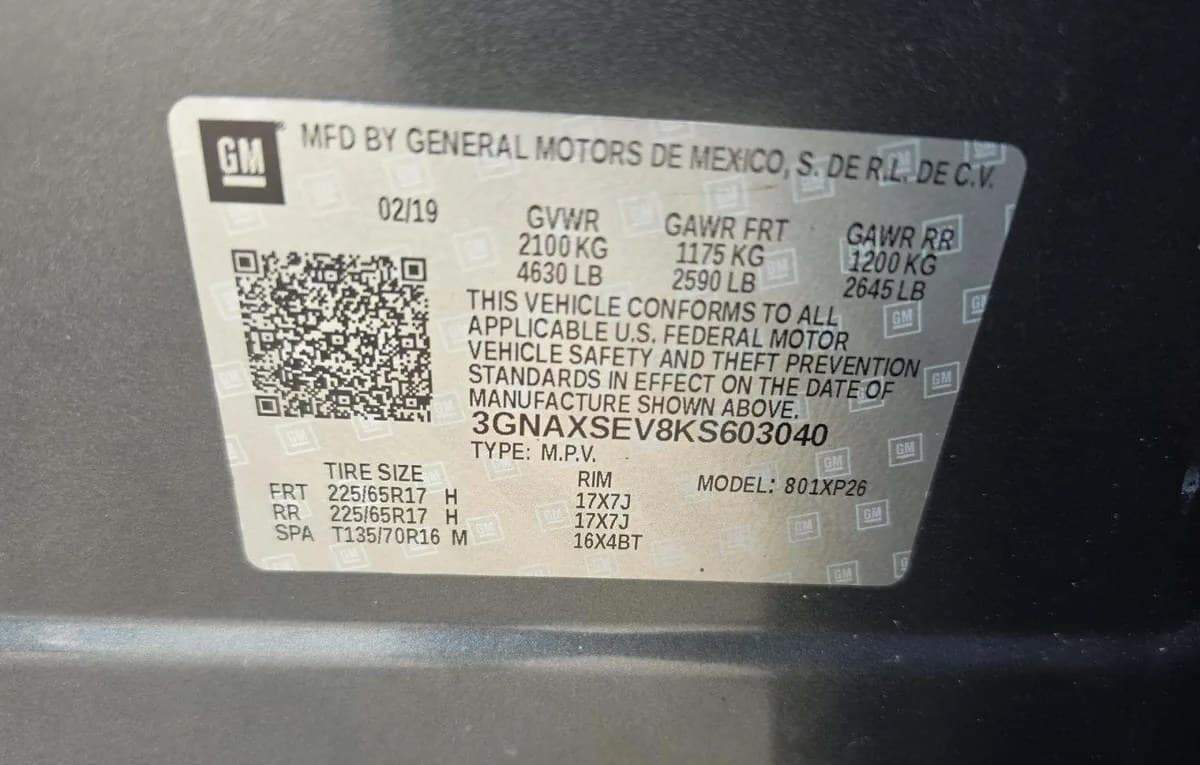 2019 CHEVROLET EQUINOX LS 3