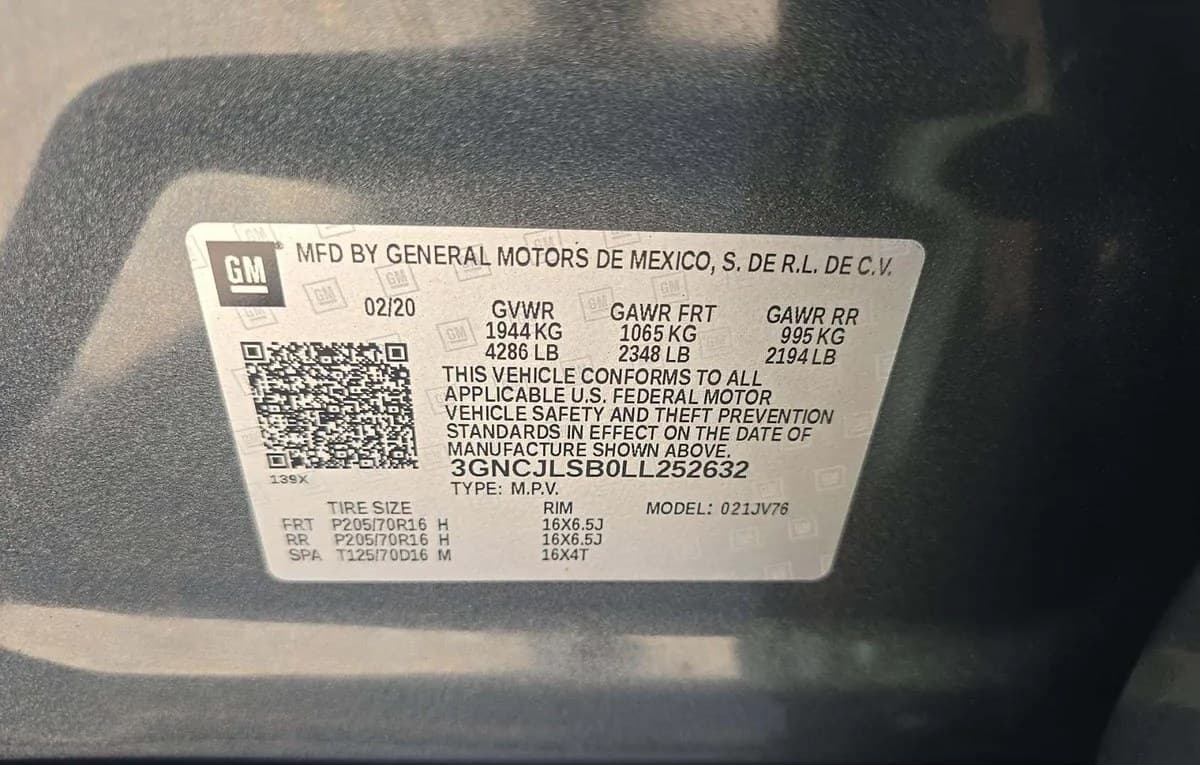 2020 CHEVROLET TRAX LT 2