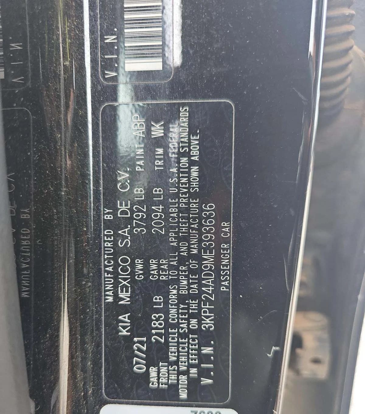 2021 KIA FORTE FE 3