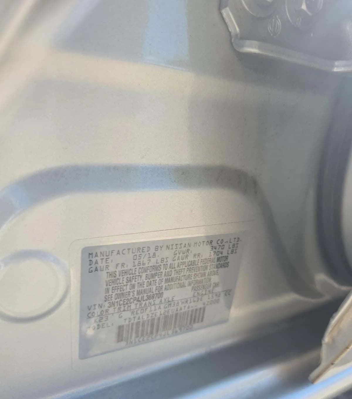 2018 NISSAN VERSA NOTE SV 3