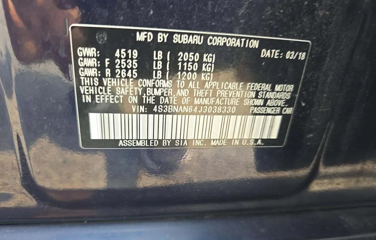 2018 SUBARU LEGACY 2.5I Limited 3