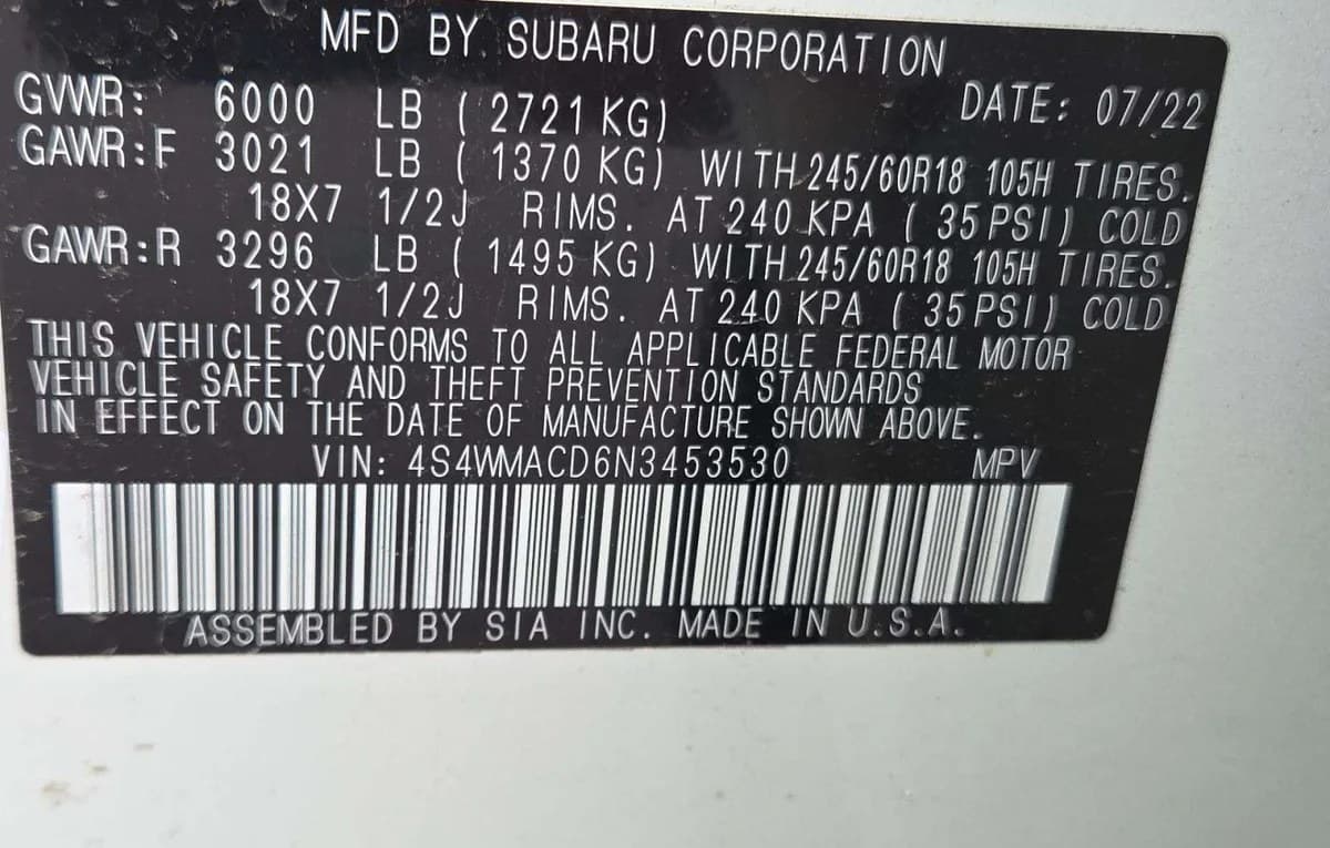 2022 SUBARU ASCENT Premium 3