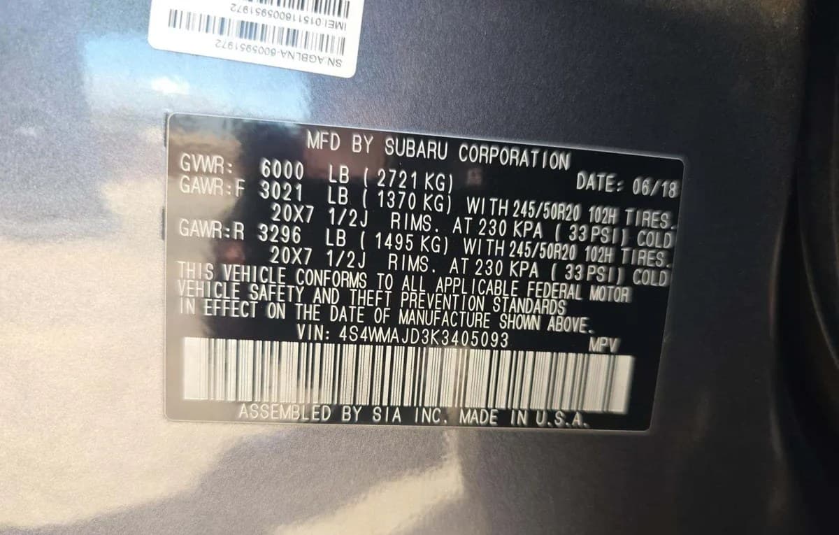 2019 SUBARU ASCENT LIMITED 8-PASSENGER 3