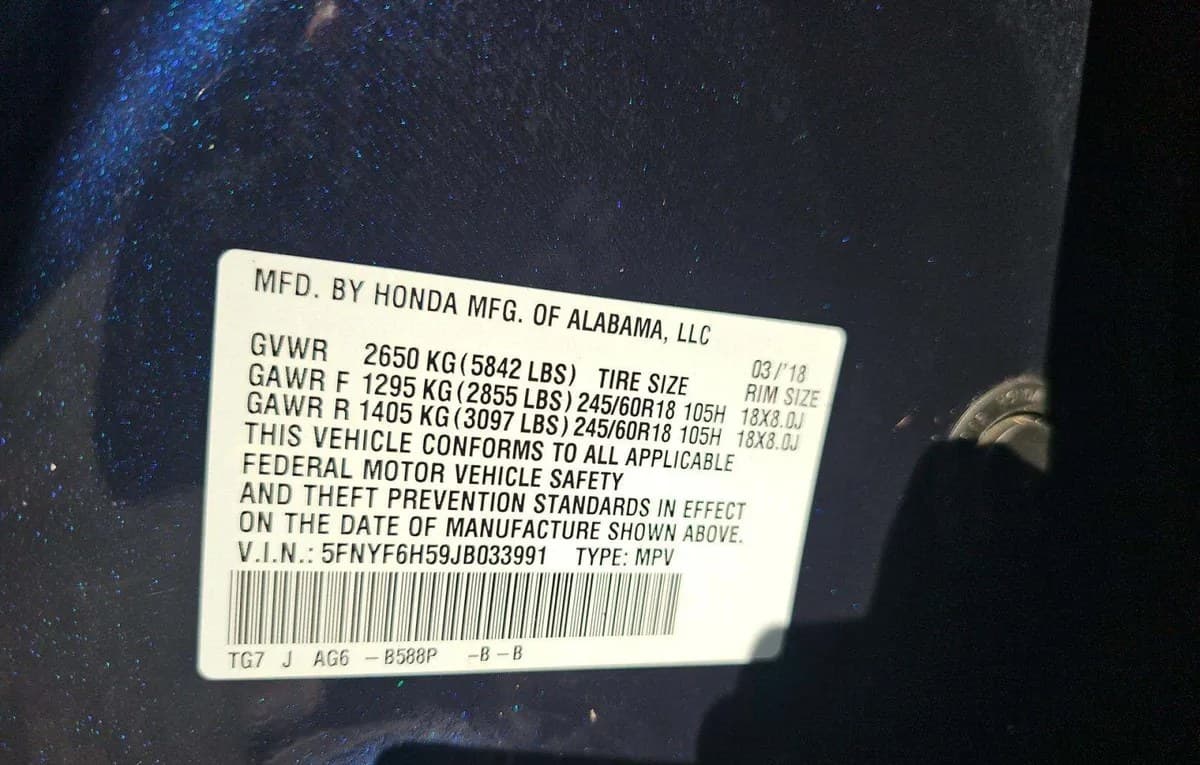 2018 HONDA PILOT EX-L 3