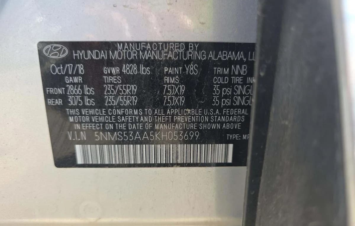 2019 HYUNDAI SANTA FE Limited 3