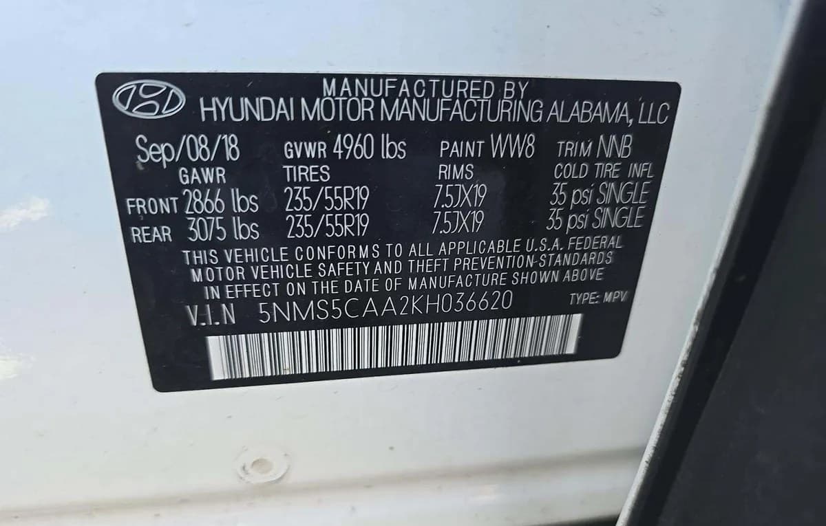 2019 HYUNDAI SANTA FE Limited 3