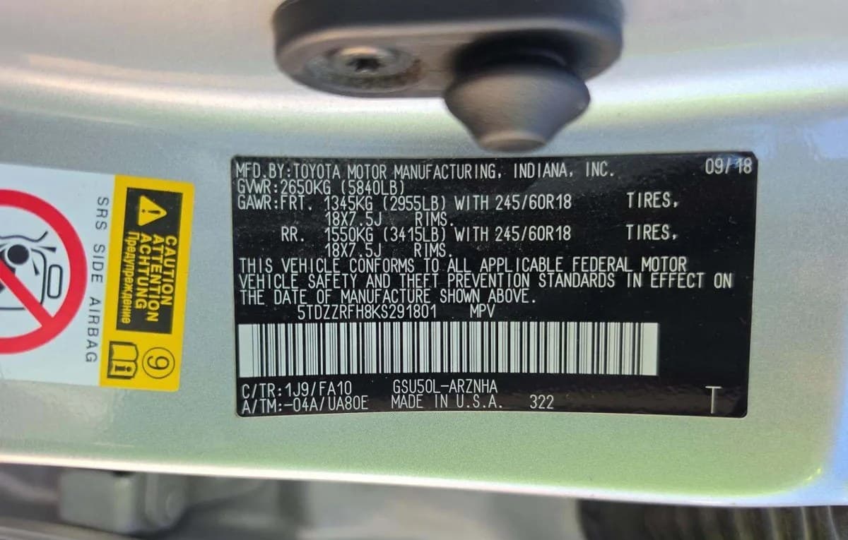 2019 TOYOTA HIGHLANDER LE PLUS 3