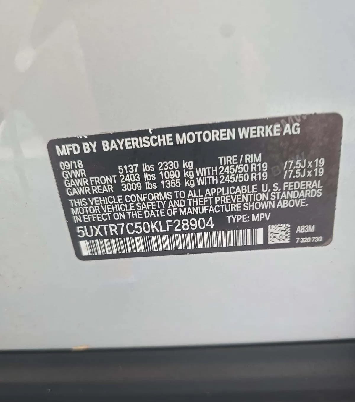 2019 BMW X3 sDrive30i 3