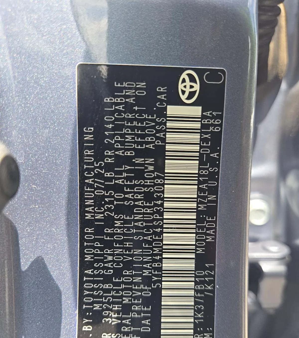 2025 TOYOTA COROLLA LE 3