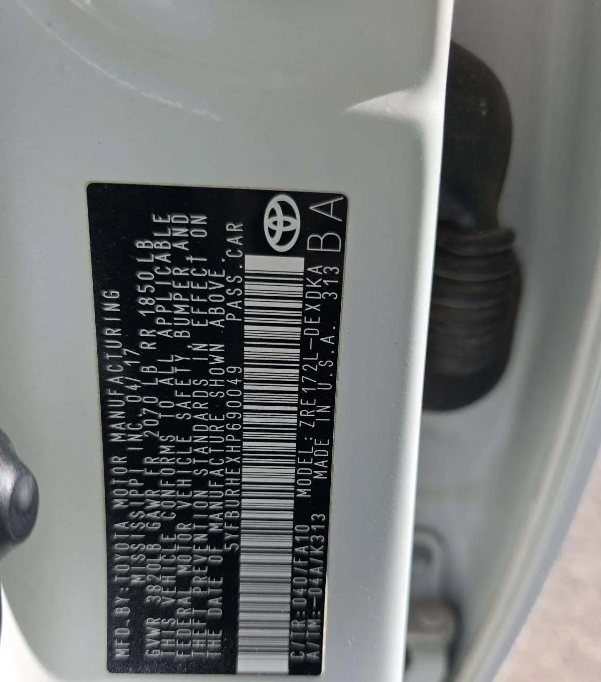2017 TOYOTA COROLLA L SEDAN 3