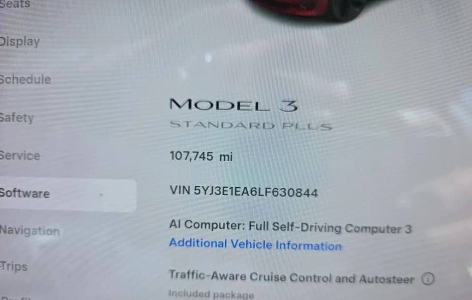 2020 TESLA MODEL 3 STANDARD RANGE 6