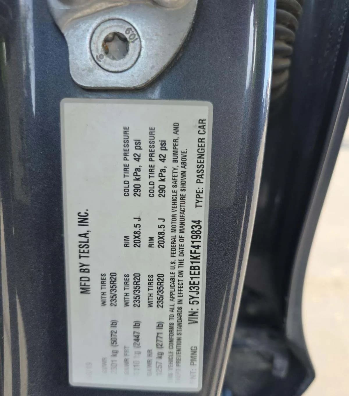 2019 TESLA MODEL 3 Performance 3