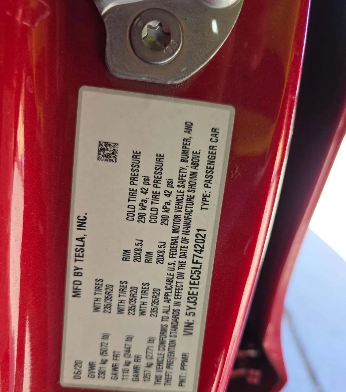2020 TESLA MODEL 3 PERFORMANCE 3