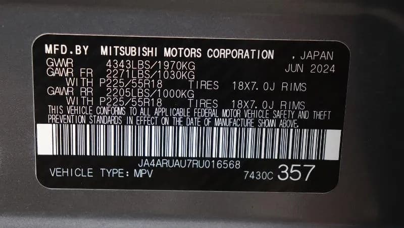 2024 MITSUBISHI OUTLANDER SPORT 2.0 S 6