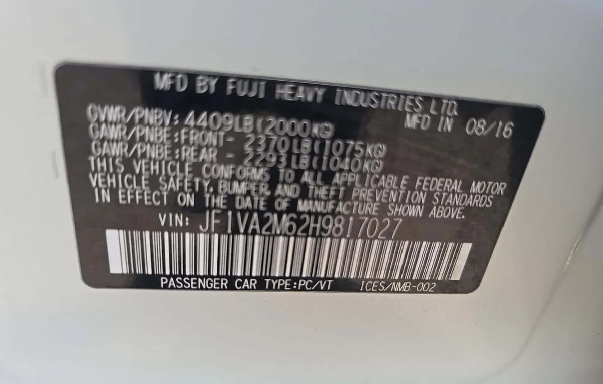 2017 SUBARU WRX STI 3
