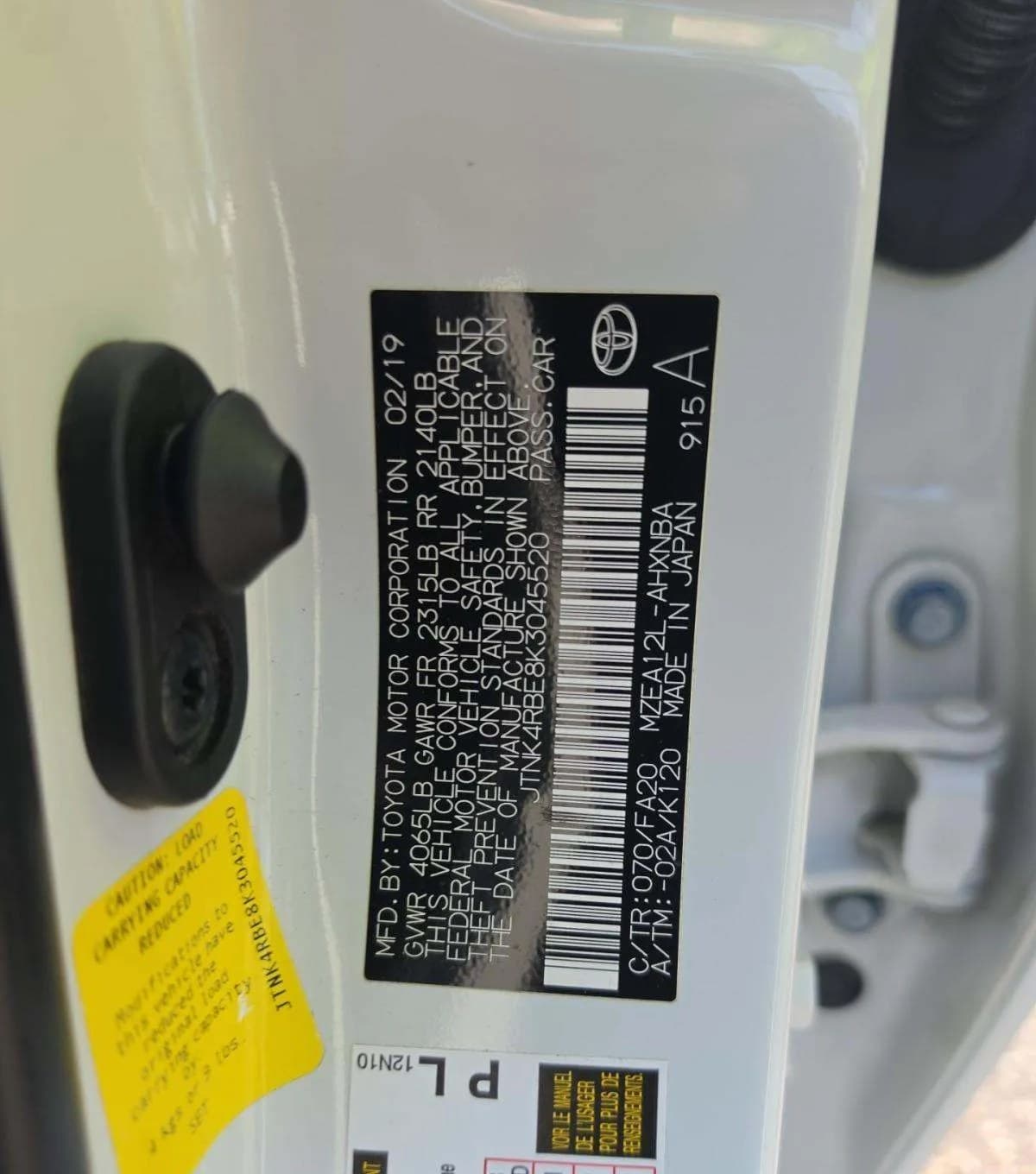 2019 TOYOTA COROLLA HATCHBACK SE 3