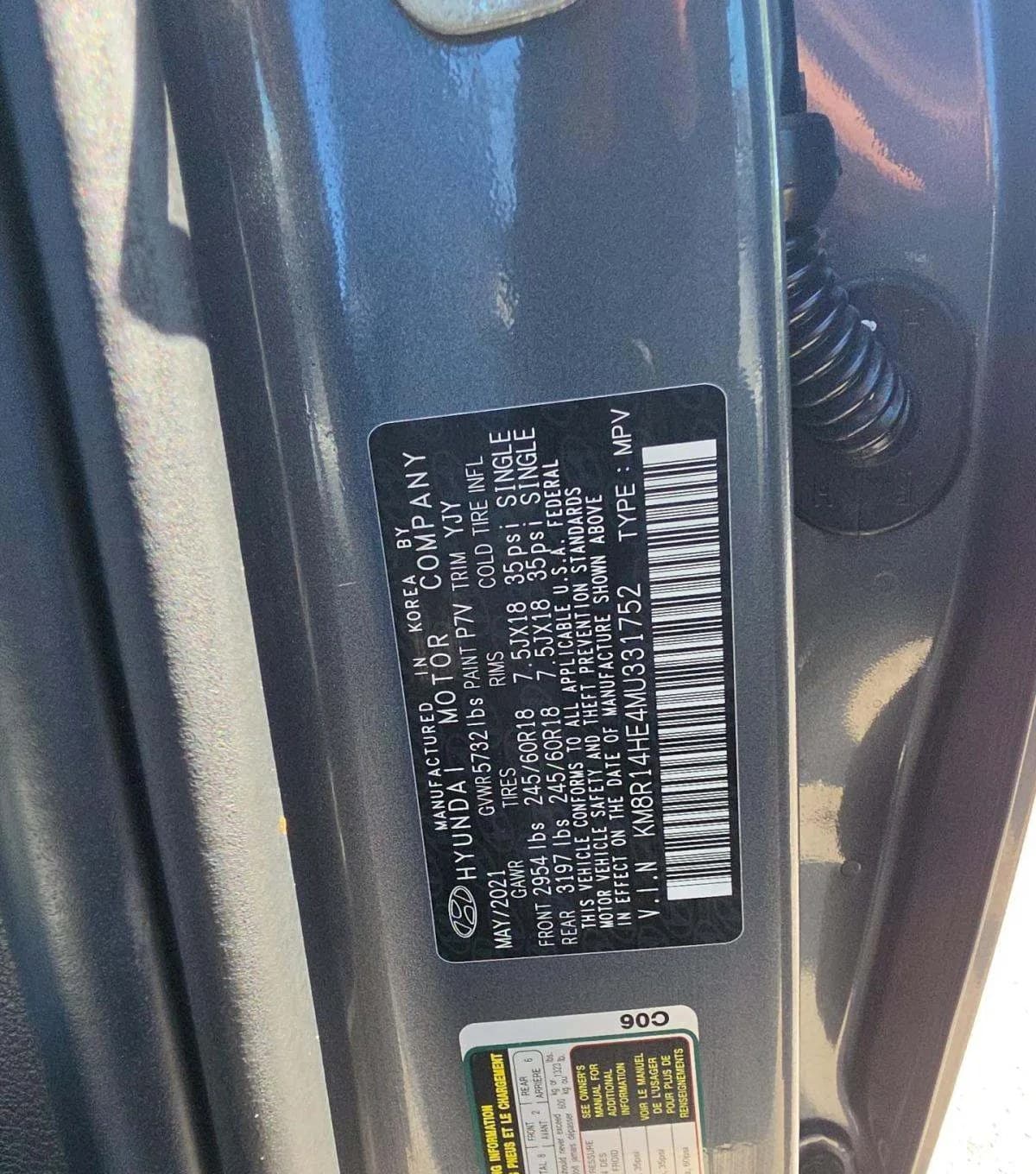 2021 HYUNDAI PALISADE SE 3