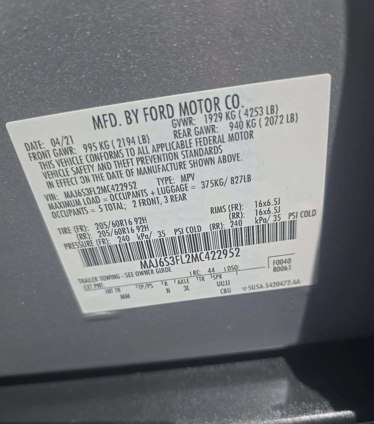2021 FORD ECOSPORT S 3