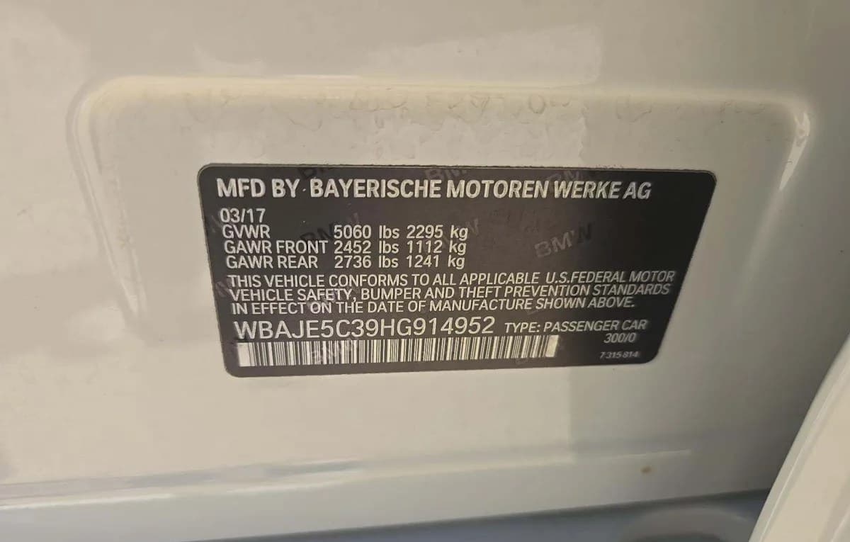 2017 BMW 5 SERIES 540i 3